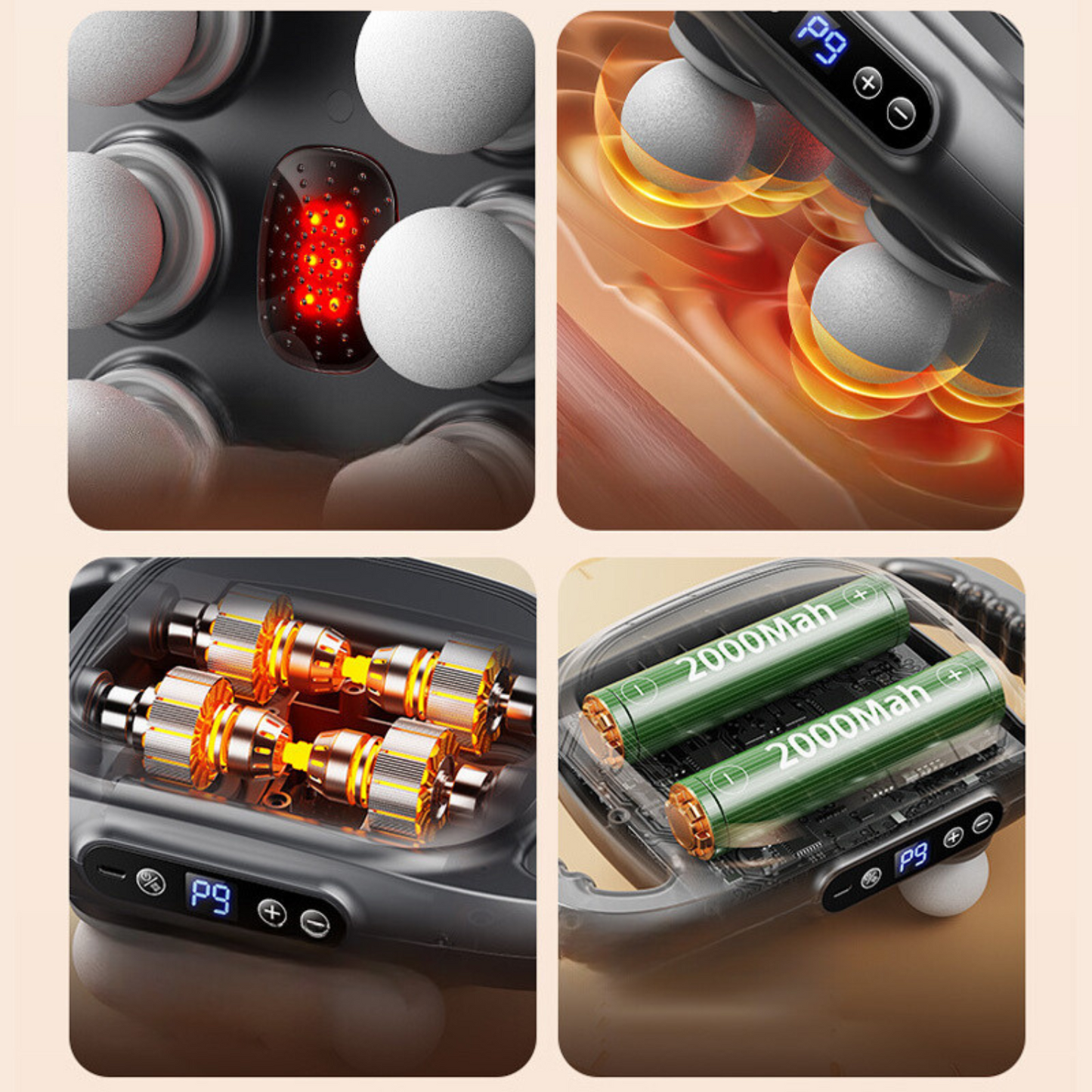 VibeMaster 6-Kopf-Massagepistole